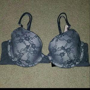 Nwt Victoria's Secret grey lace bra sz 32c